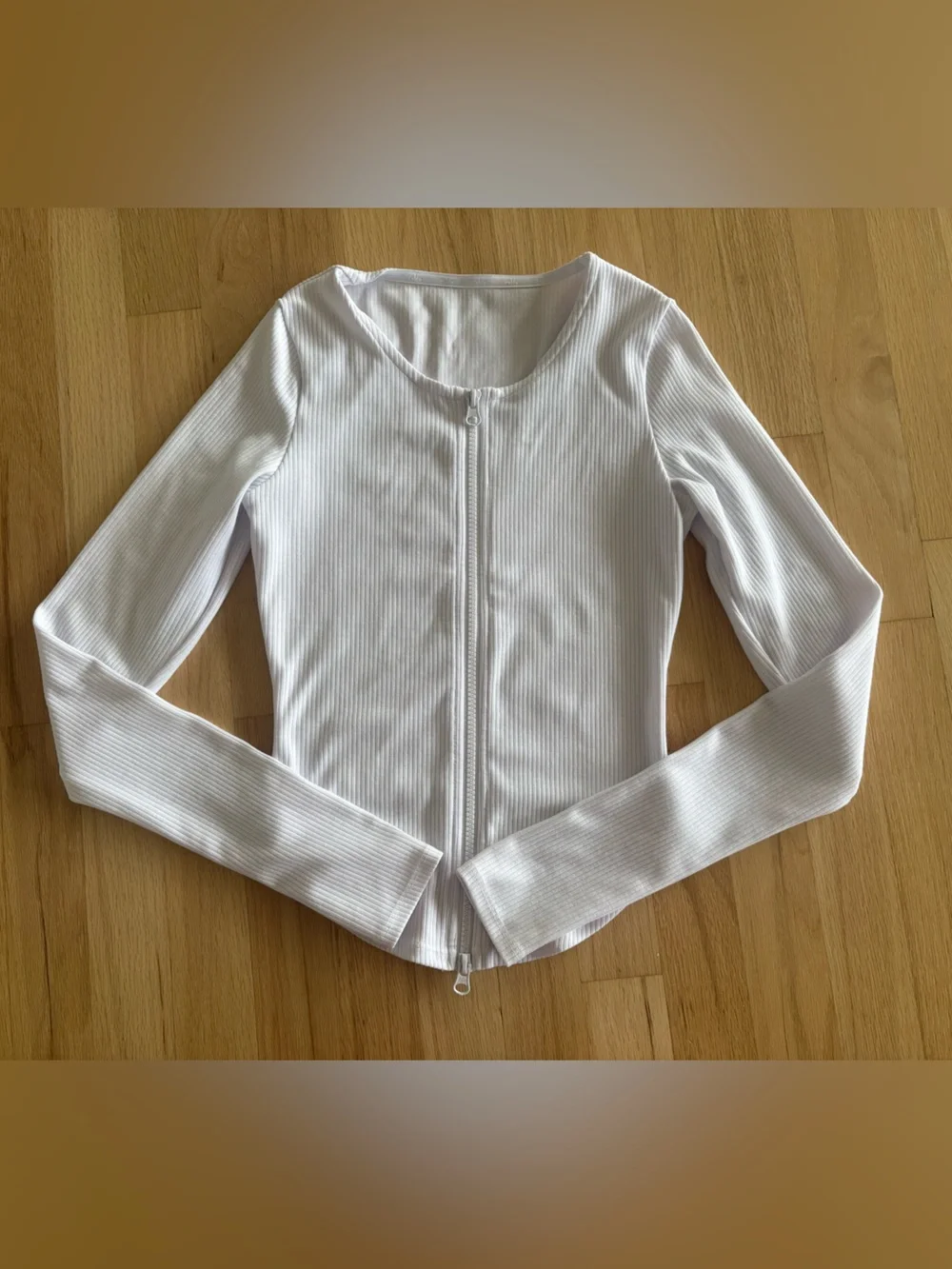 Alo Yoga White Ribbed Stardust Long Sleeve